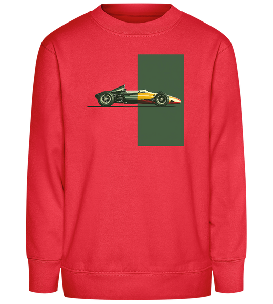 Retro F1 Design - Comfort Kids Sweater_BRIGHT RED_front