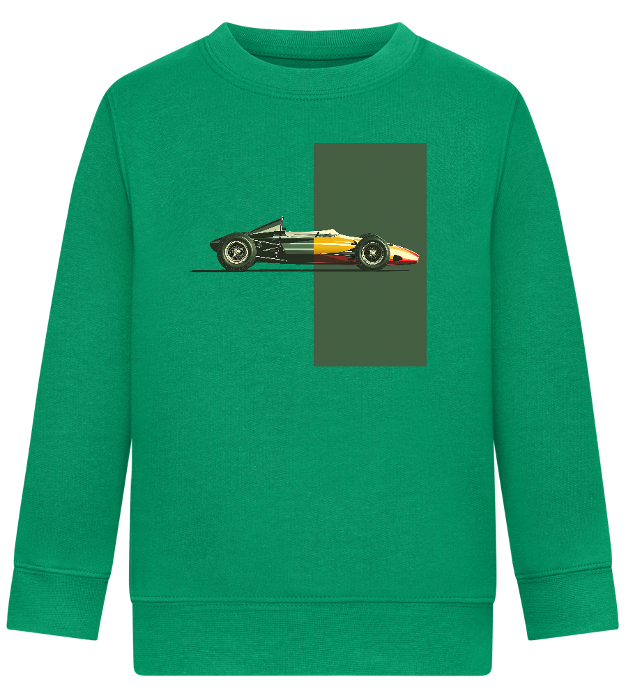 Retro F1 Design - Comfort Kids Sweater_MEADOW GREEN_front