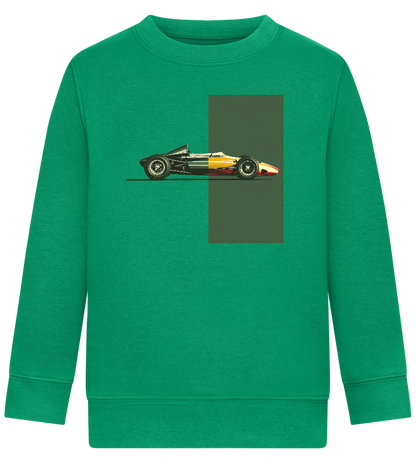 Retro F1 Design - Comfort Kids Sweater_MEADOW GREEN_front