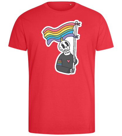 Rainbow Flag Skull Design - Comfort men's fitted t-shirt_BRIGHT RED_front