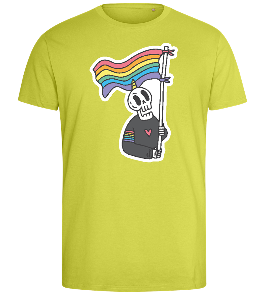 Rainbow Flag Skull Design - Comfort men's fitted t-shirt_GREEN APPLE_front