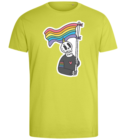 Rainbow Flag Skull Design - Comfort men's fitted t-shirt_GREEN APPLE_front