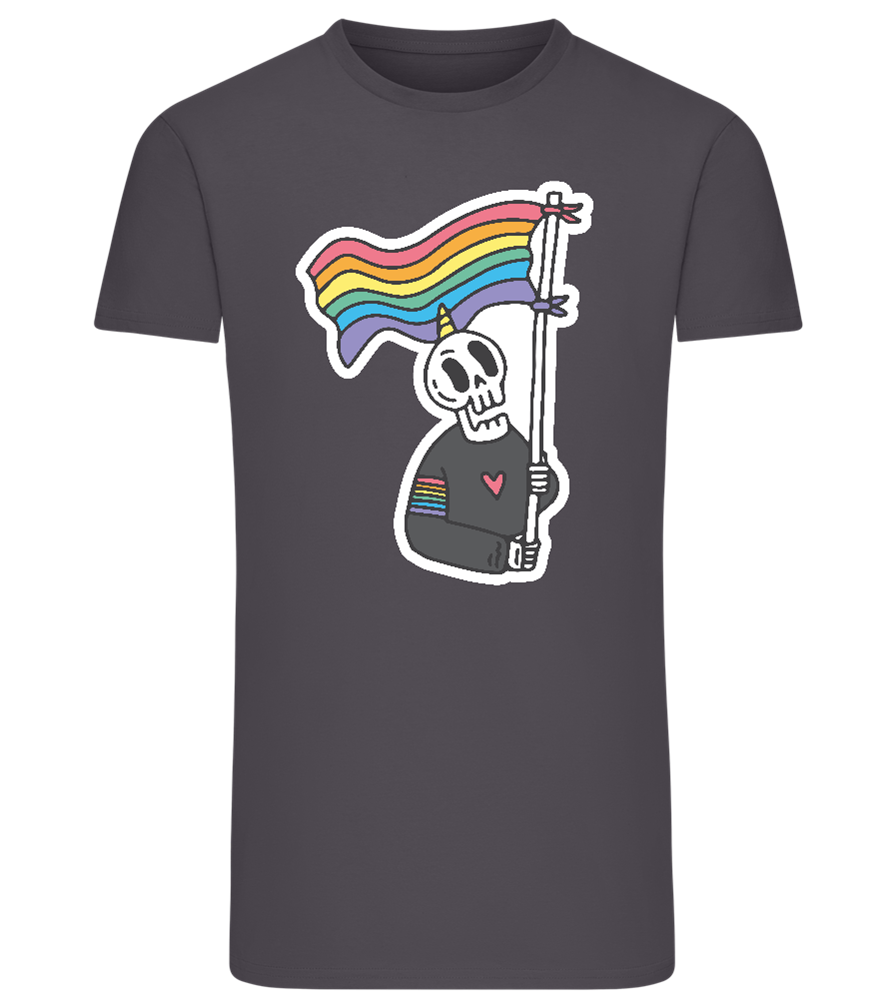 Rainbow Flag Skull Design - Comfort men's fitted t-shirt_MOUSE GREY_front