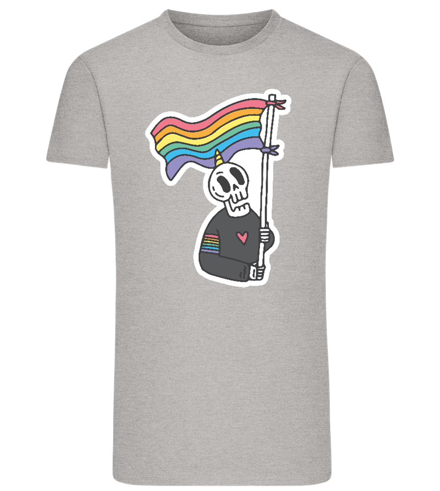 Rainbow Flag Skull Design - Comfort men's fitted t-shirt_ORION GREY_front