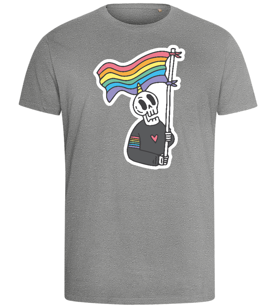 Rainbow Flag Skull Design - Comfort men's fitted t-shirt_ORION GREY_front