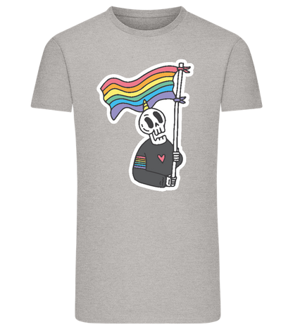 Rainbow Flag Skull Design - Comfort men's fitted t-shirt_ORION GREY_front