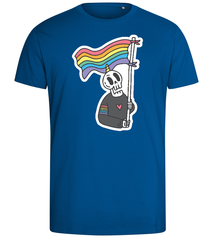 Rainbow Flag Skull Design - Comfort men's fitted t-shirt_ROYAL_front