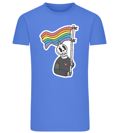 Rainbow Flag Skull Design - Comfort men's fitted t-shirt_ROYAL_front