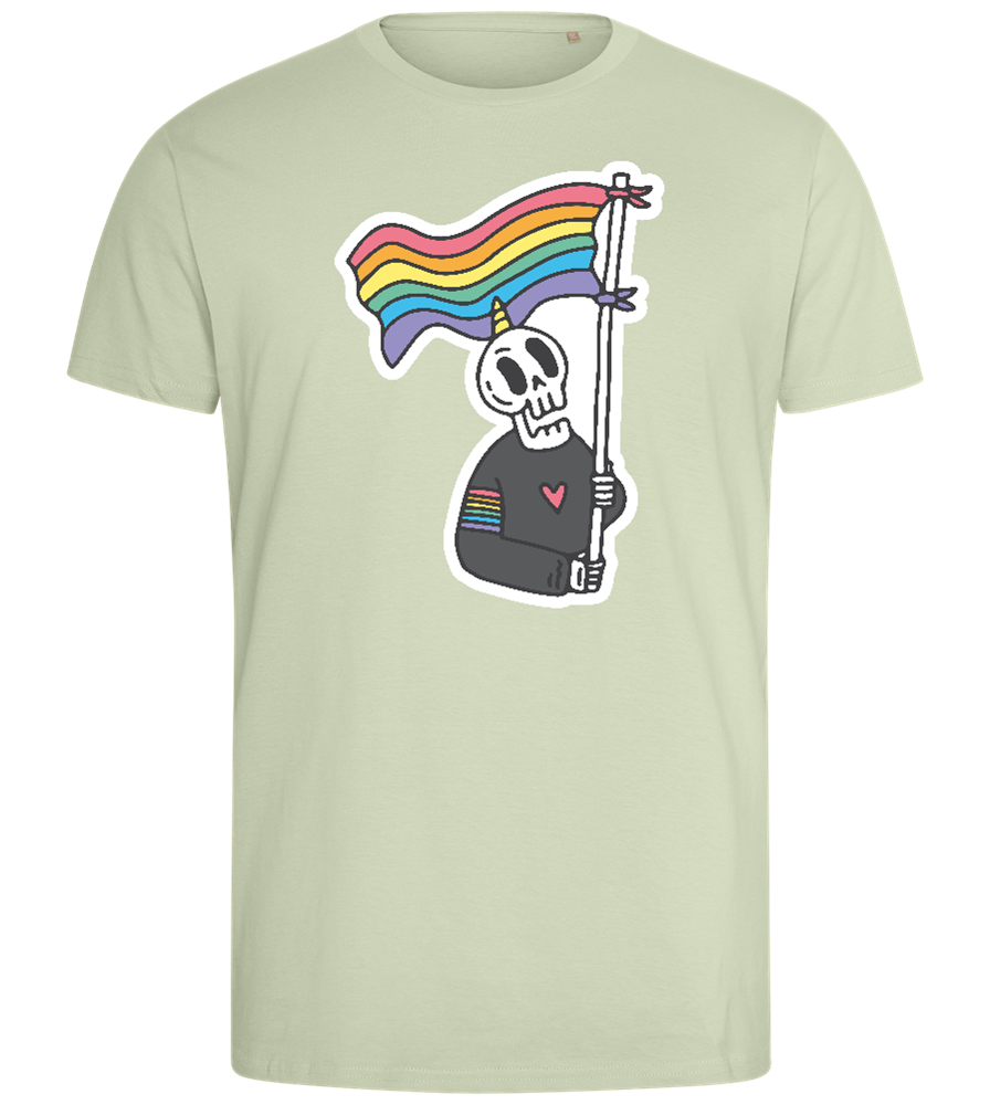 Rainbow Flag Skull Design - Comfort men's fitted t-shirt_SILESTONE_front