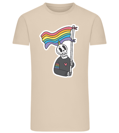 Rainbow Flag Skull Design - Comfort men's fitted t-shirt_SILESTONE_front