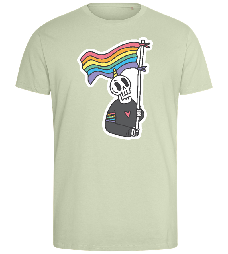 Rainbow Flag Skull Design - Comfort men's fitted t-shirt_SILESTONE_front