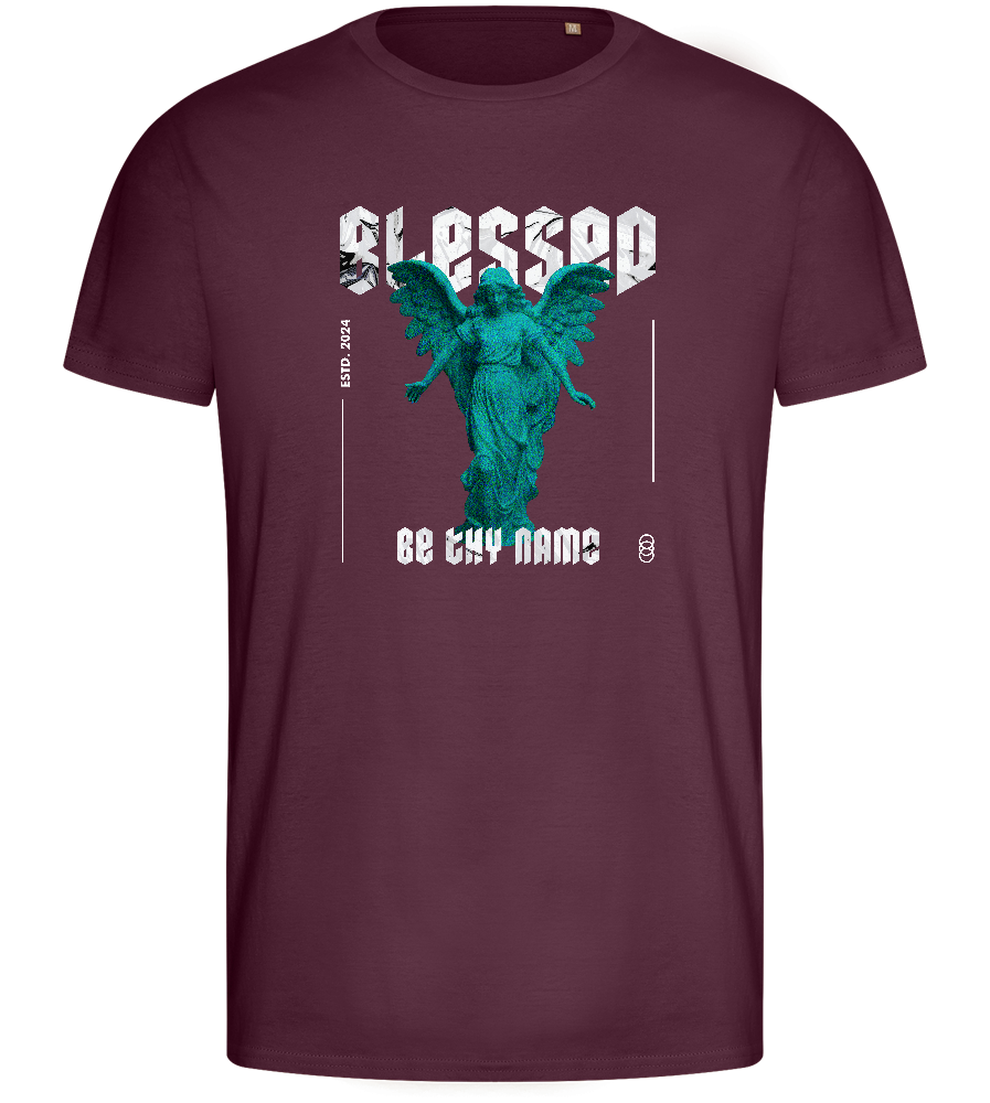 Blessed Angel Design - Basic men's fitted t-shirt_BORDEAUX_front