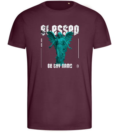 Blessed Angel Design - Basic men's fitted t-shirt_BORDEAUX_front