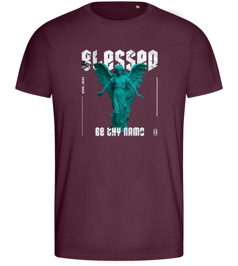 Blessed Angel Design - Basic men's fitted t-shirt_BORDEAUX_front