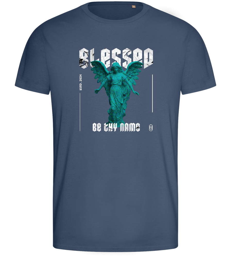 Blessed Angel Design - Basic men's fitted t-shirt_DENIM_front