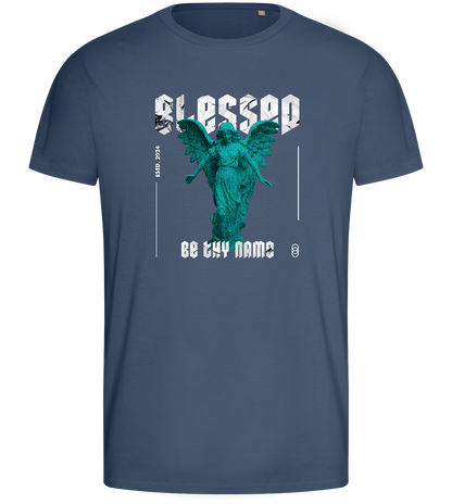 Blessed Angel Design - Basic men's fitted t-shirt_DENIM_front