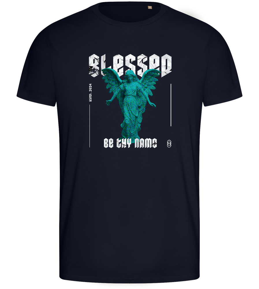 Blessed Angel Design - Basic men's fitted t-shirt_FRENCH NAVY_front