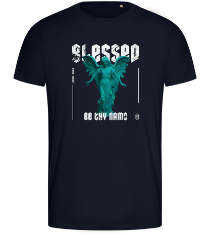 Blessed Angel Design - Basic men's fitted t-shirt_FRENCH NAVY_front