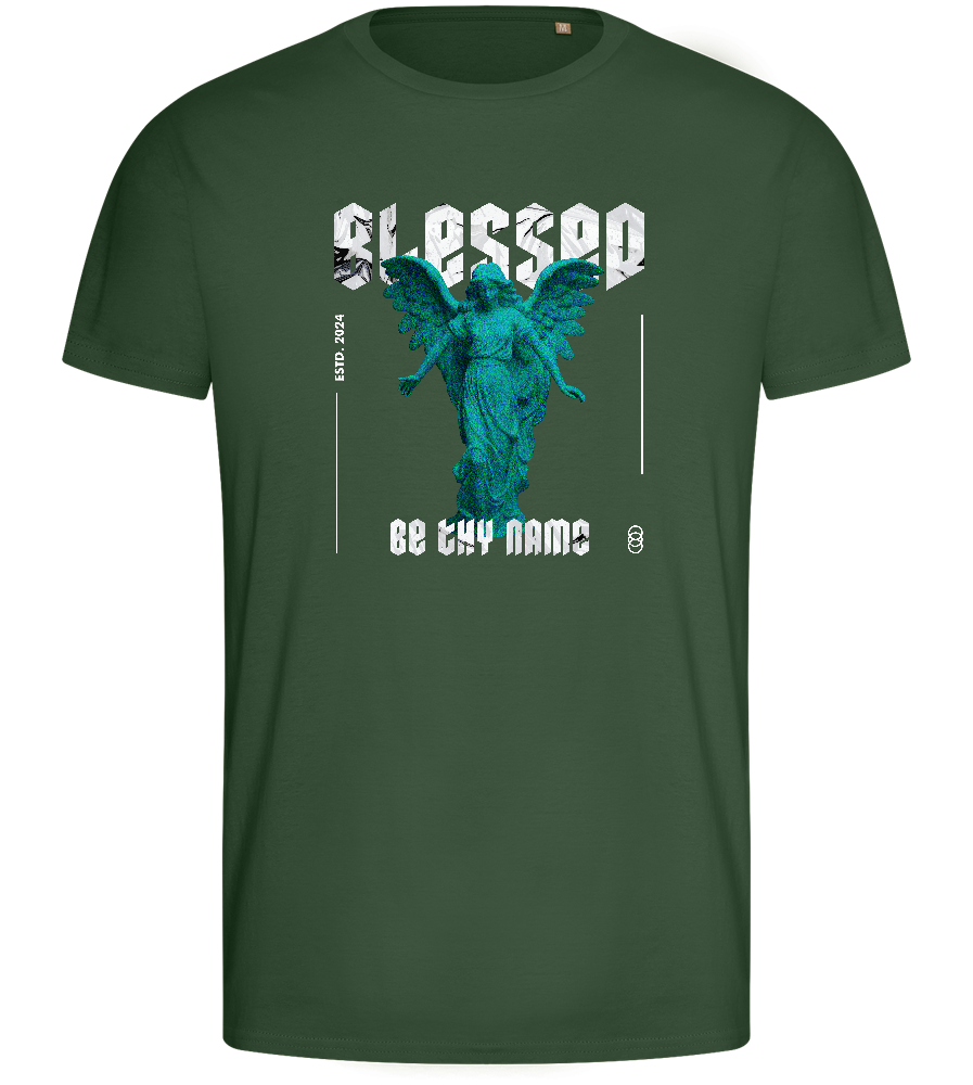 Blessed Angel Design - Basic men's fitted t-shirt_GREEN BOTTLE_front