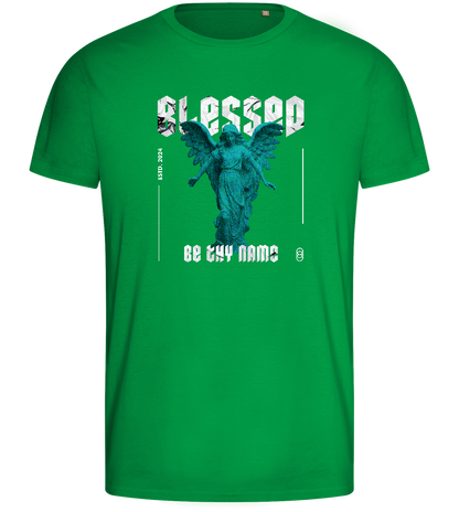 Blessed Angel Design - Basic men's fitted t-shirt_MEADOW GREEN_front