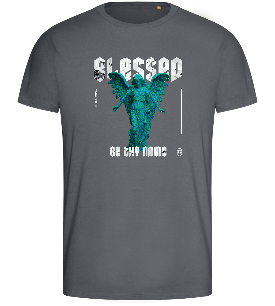 Blessed Angel Design - Basic men's fitted t-shirt_MOUSE GREY_front