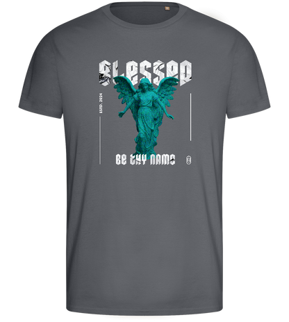 Blessed Angel Design - Basic men's fitted t-shirt_MOUSE GREY_front