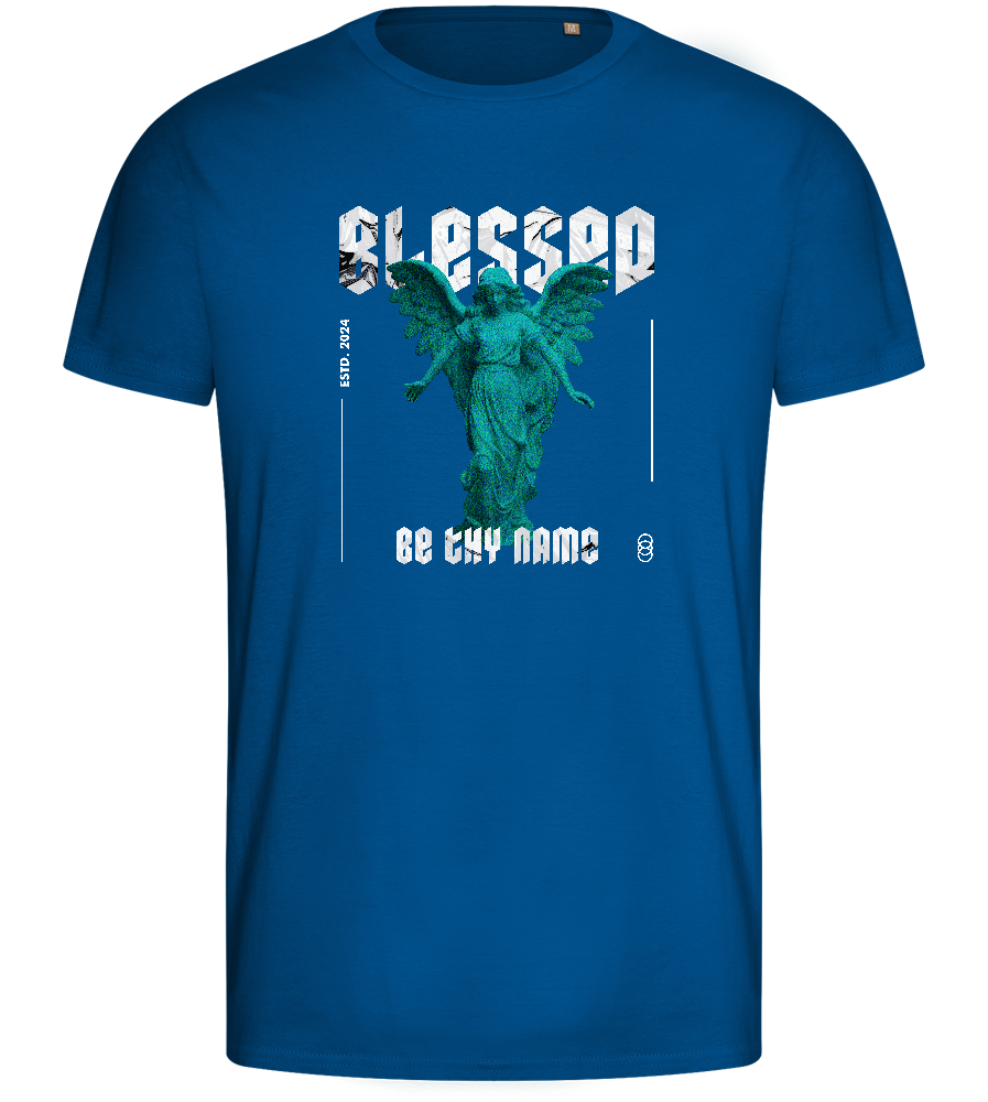 Blessed Angel Design - Basic men's fitted t-shirt_ROYAL_front