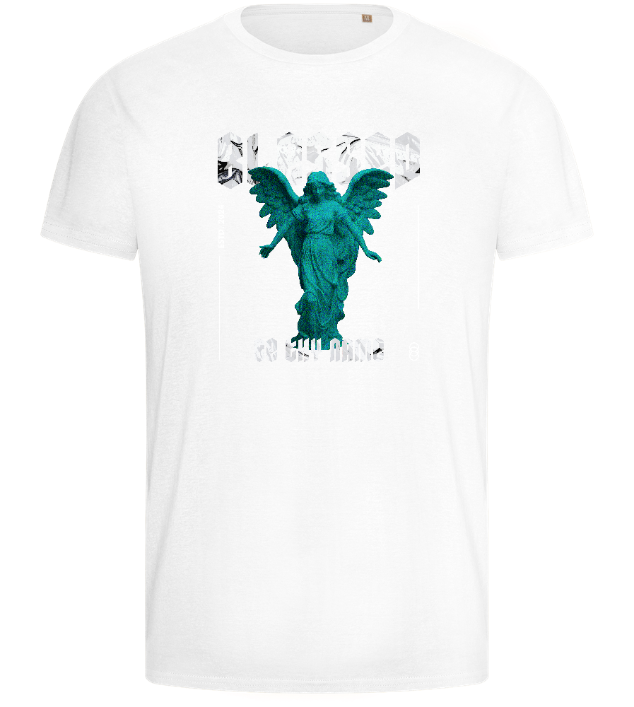 Blessed Angel Design - Basic men's fitted t-shirt_WHITE_front