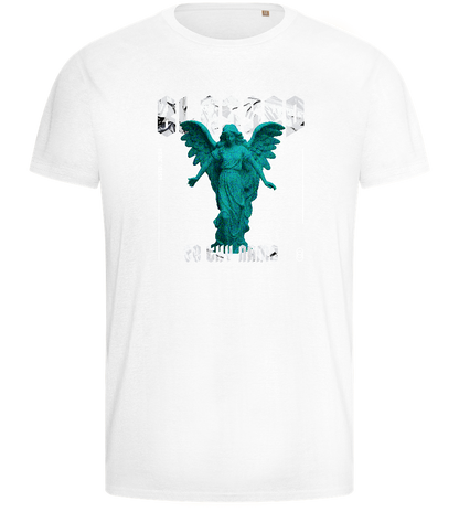 Blessed Angel Design - Basic men's fitted t-shirt_WHITE_front