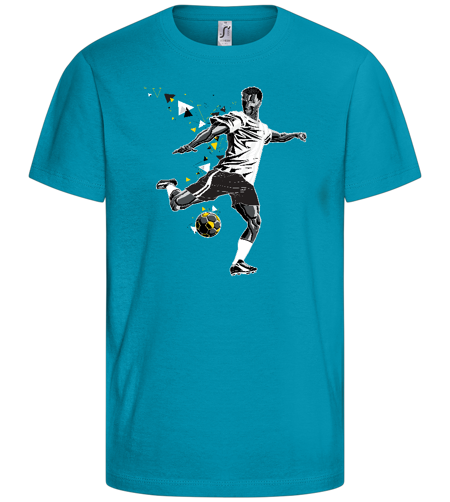 Power Kick Design - Comfort kids fitted t-shirt_TURQUOISE_front