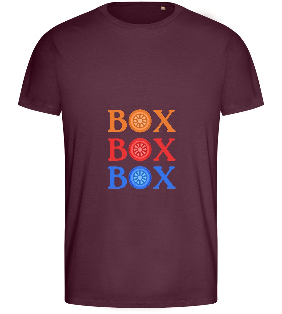 Box Box Box Design - Basic men's fitted t-shirt_BORDEAUX_front