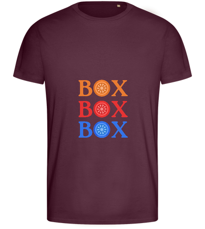 Box Box Box Design - Basic men's fitted t-shirt_BORDEAUX_front