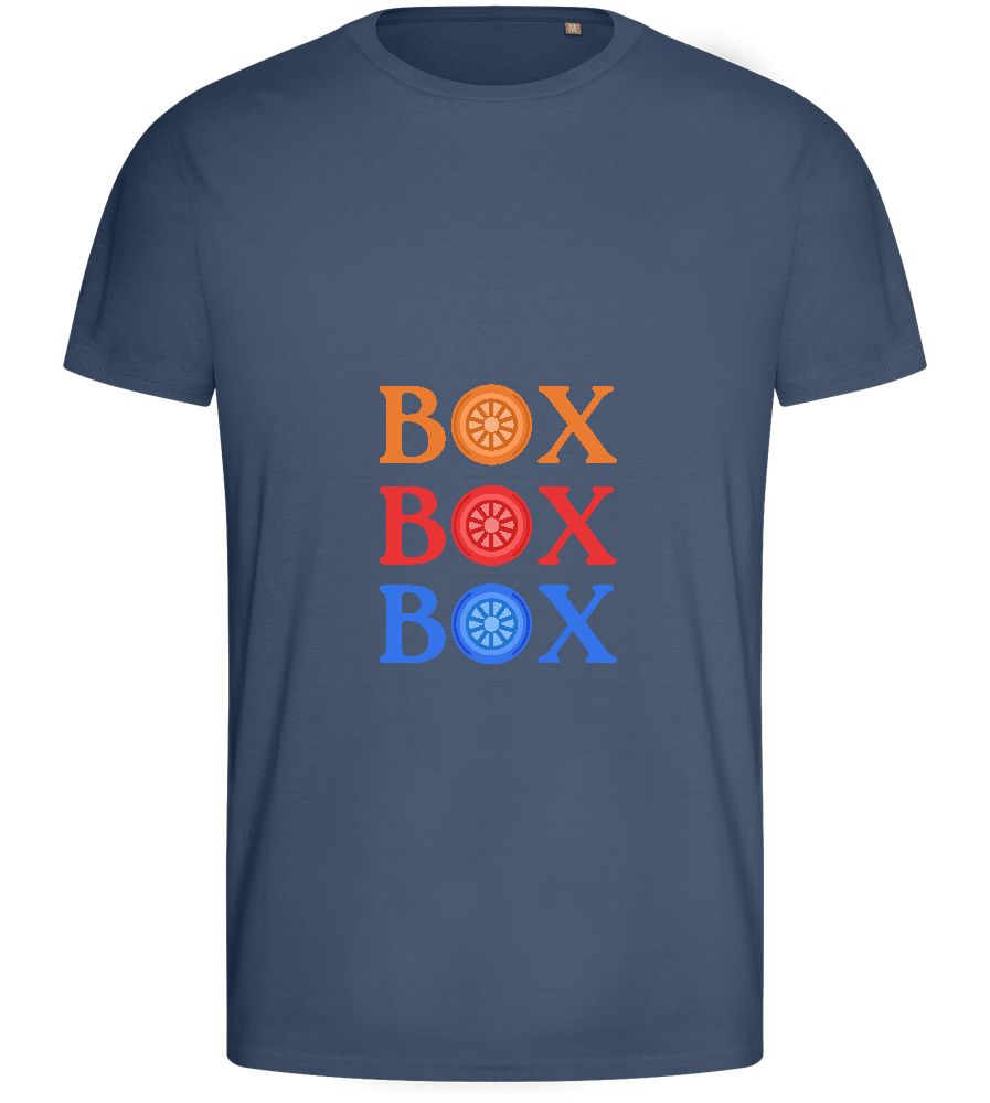 Box Box Box Design - Basic men's fitted t-shirt_DENIM_front