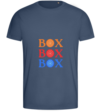 Box Box Box Design - Basic men's fitted t-shirt_DENIM_front