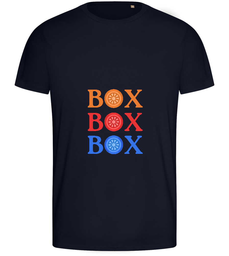 Box Box Box Design - Basic men's fitted t-shirt_FRENCH NAVY_front