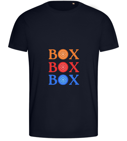 Box Box Box Design - Basic men's fitted t-shirt_FRENCH NAVY_front