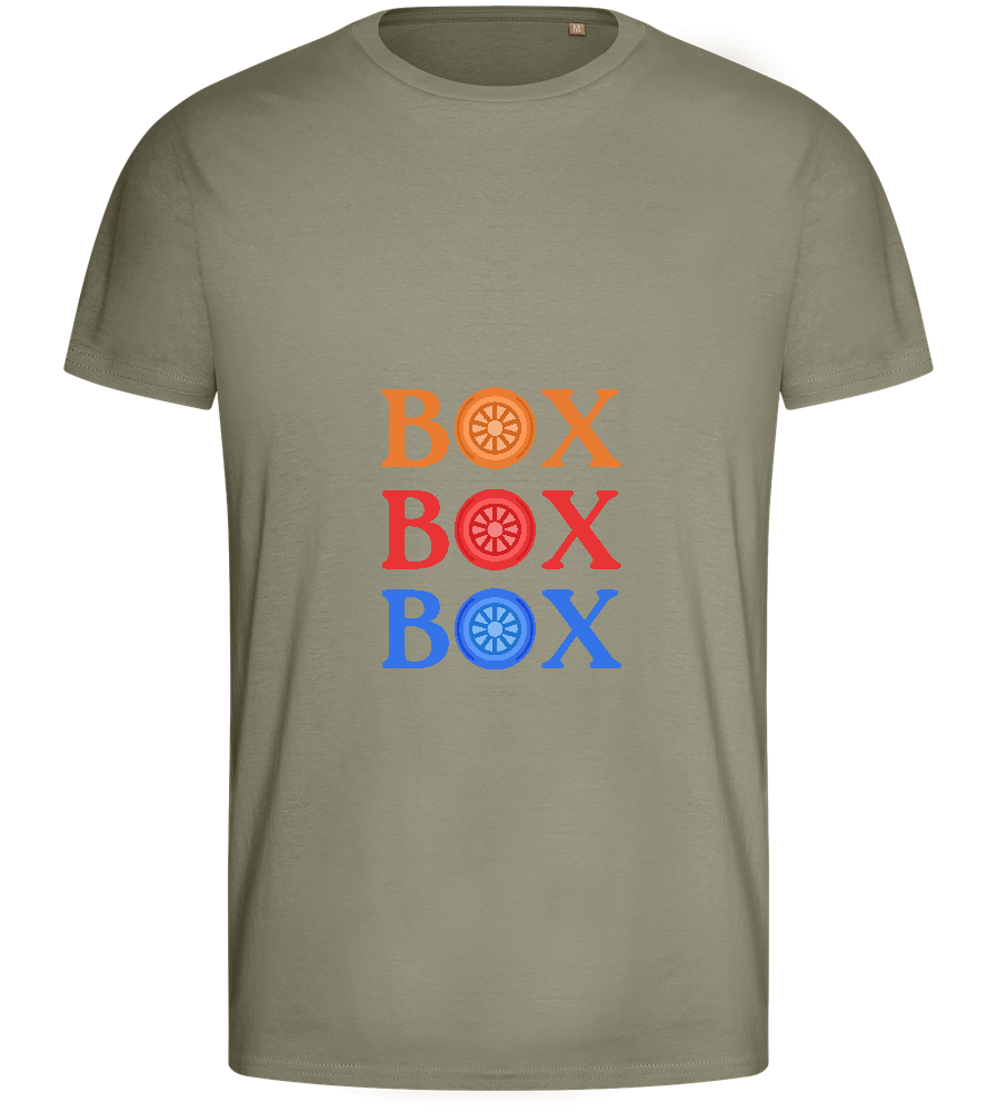 Box Box Box Design - Basic men's fitted t-shirt_KHAKI_front