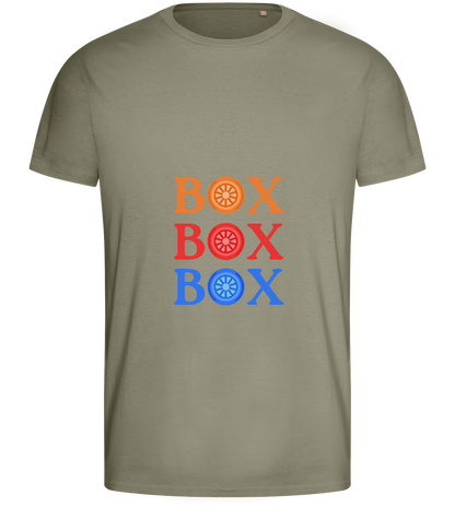 Box Box Box Design - Basic men's fitted t-shirt_KHAKI_front