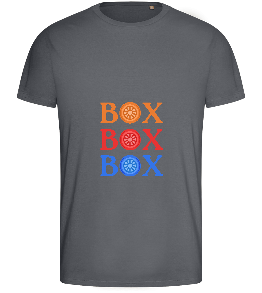 Box Box Box Design - Basic men's fitted t-shirt_MOUSE GREY_front