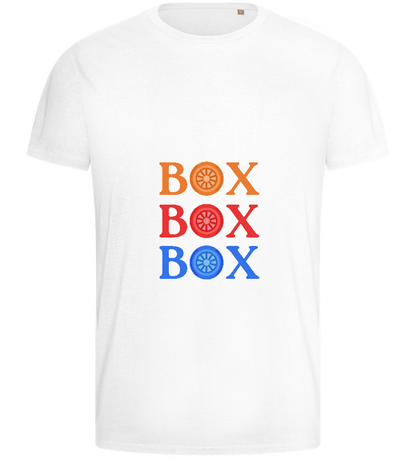 Box Box Box Design - Basic men's fitted t-shirt_WHITE_front