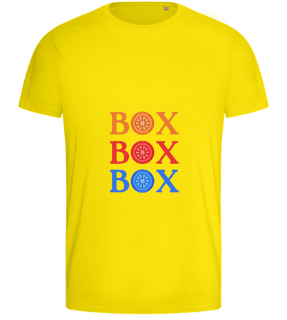 Box Box Box Design - Basic men's fitted t-shirt_YELLOW_front