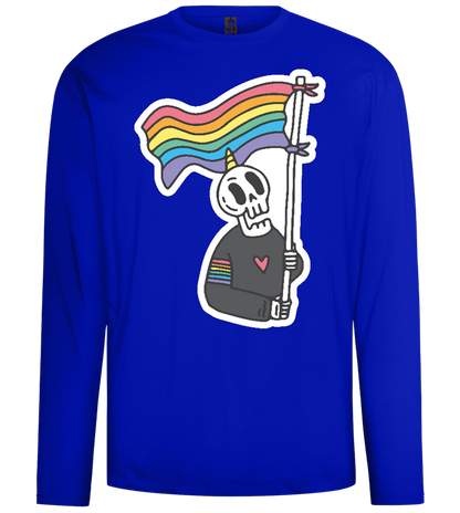 Rainbow Flag Skull Design - Comfort men's long sleeve t-shirt_OVERSEAS_front