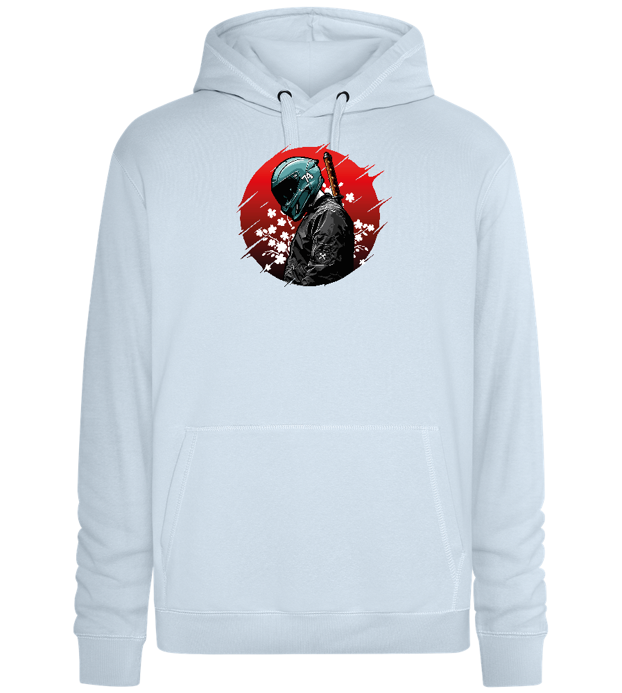 Red Samurai Design - Premium unisex hoodie_CREAMY BLUE_front