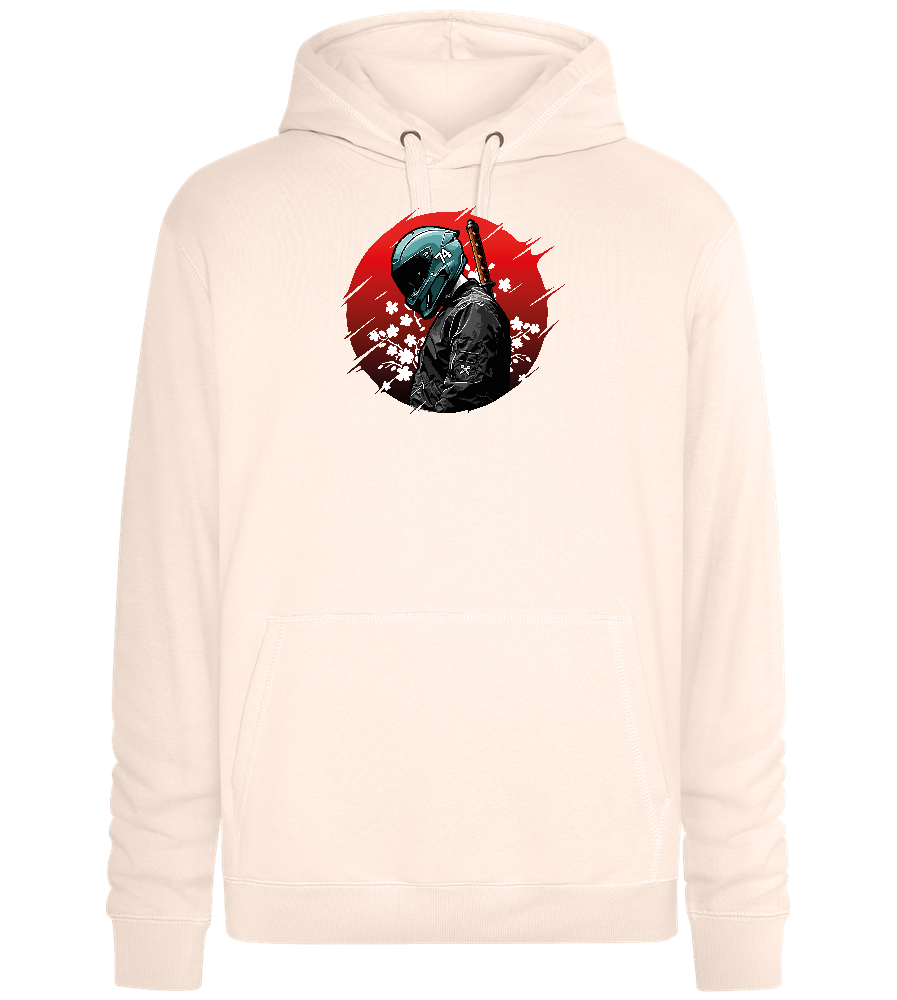 Red Samurai Design - Premium unisex hoodie_LIGHT PEACH ROSE_front