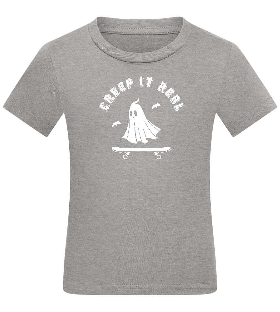 Creep It Real Halloween Design - Comfort kids fitted t-shirt_ORION GREY_front