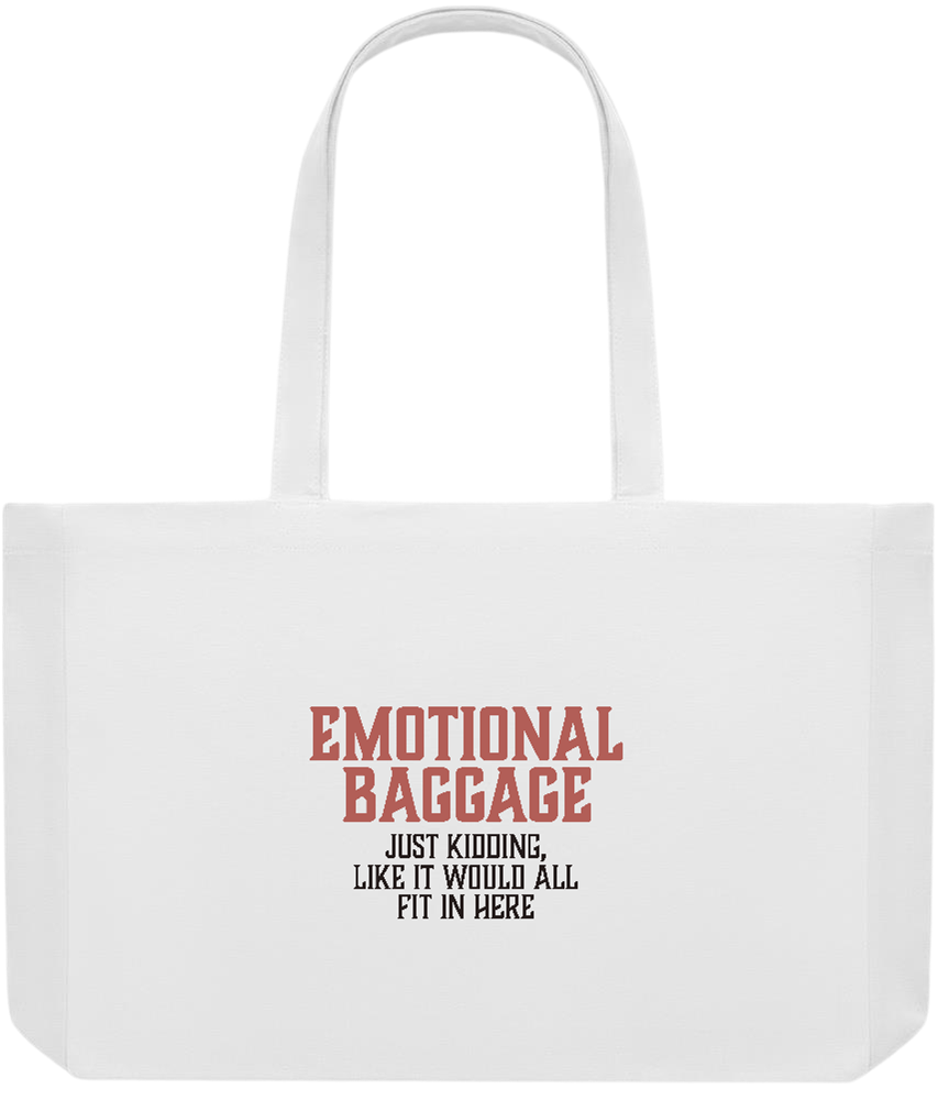 Emotional Baggage Design - Premium large recycled shopping tote bag_WHITE_front