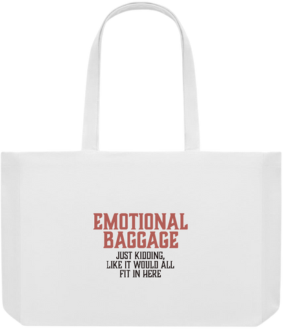 Emotional Baggage Design - Premium large recycled shopping tote bag_WHITE_front