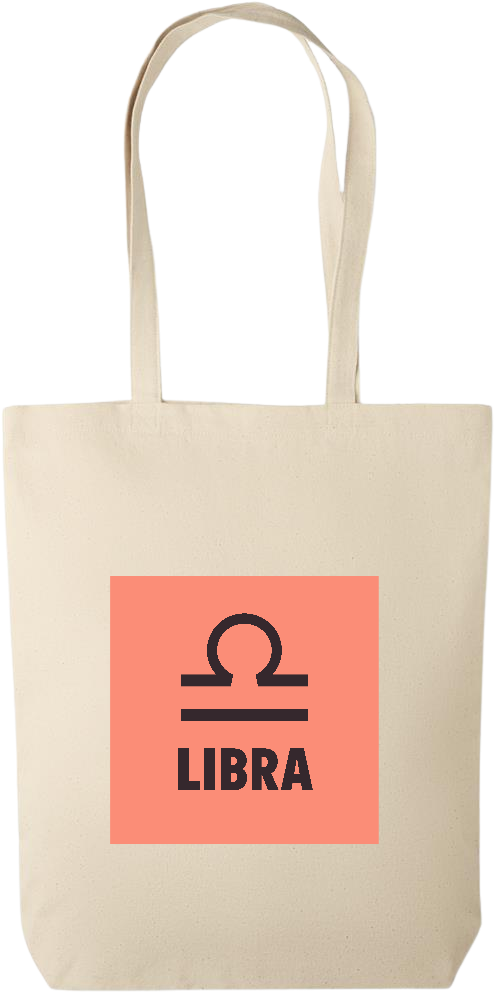 Zodiac Libra Design - Premium canvas cotton tote bag_BEIGE_front