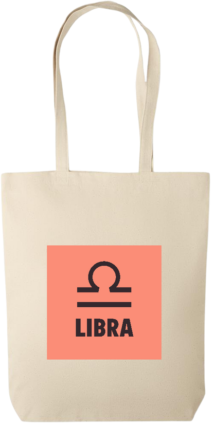 Zodiac Libra Design - Premium canvas cotton tote bag_BEIGE_front