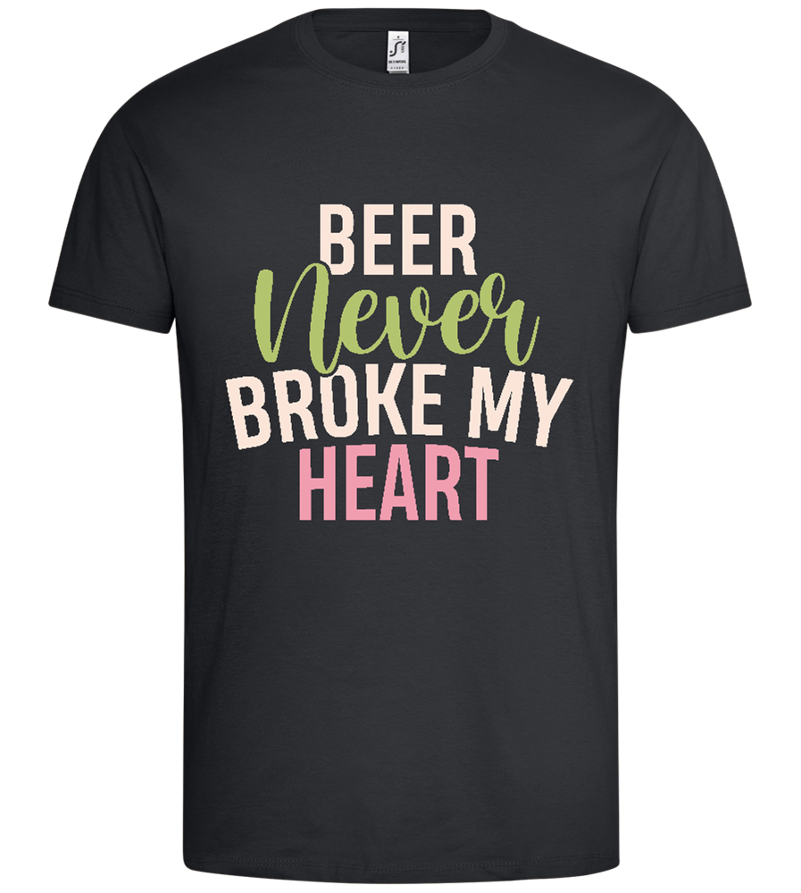 Beer Never Breaks Hearts Design - Premium men's t-shirt_DARK GRAY_front